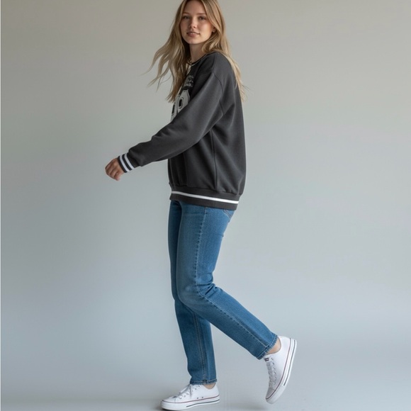 Los Angeles 98 Grey Crew Neck Sweater No comment brand size S long sleeve - Picture 5 of 8